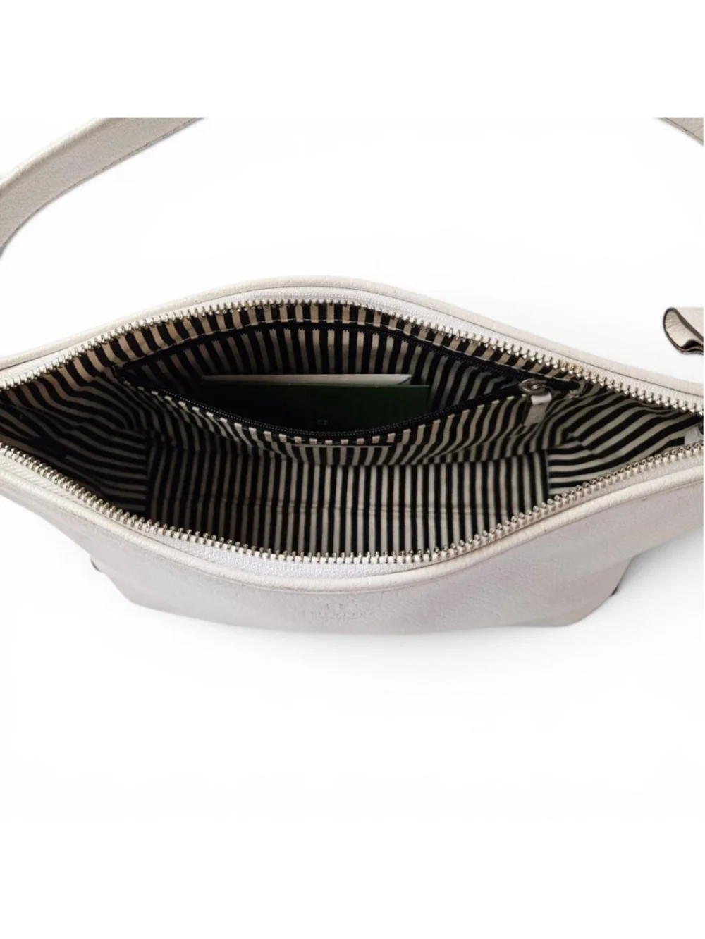 Kate Spade New York Pebbled Leather Baguette Bag in White